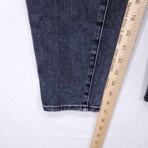 Madewell 10" High Rise Skinny Crop Jeans Size 30 Dark Wash with Whiskering - Picture 5 of 14